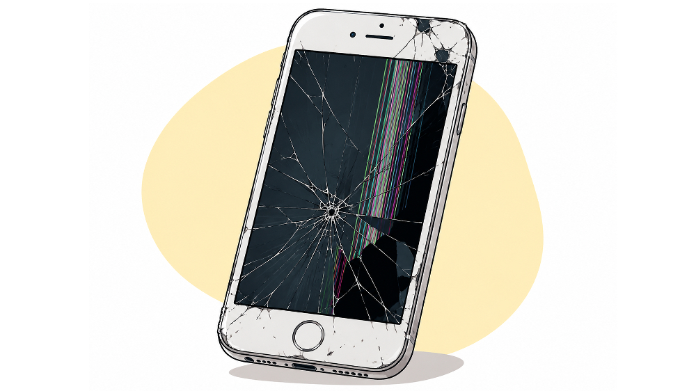 画面割れのiphone
